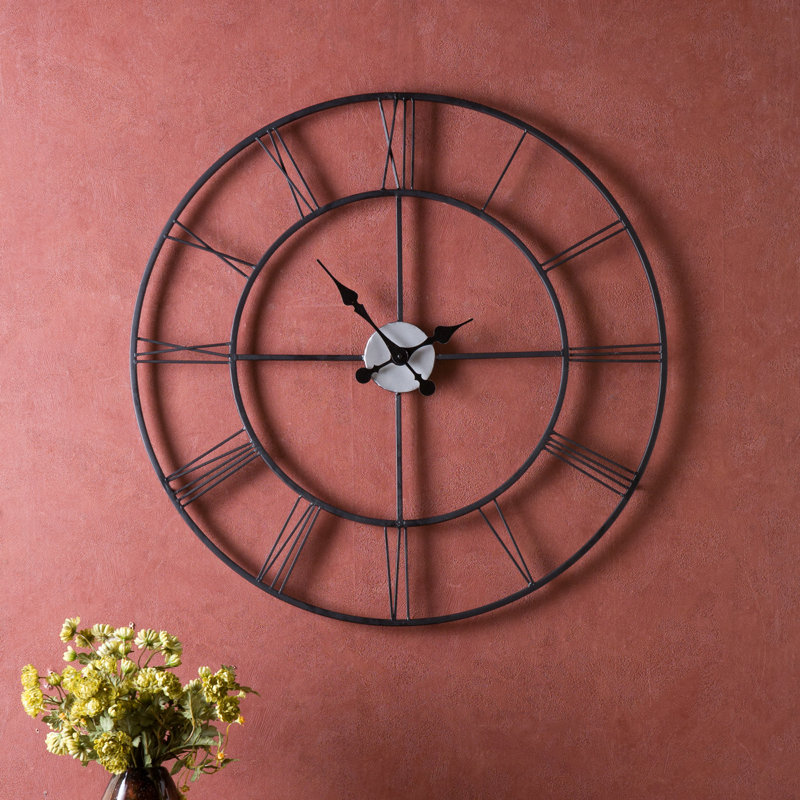 Oversized 30" Black Decorative Wall Clock & Reviews Birch Lane